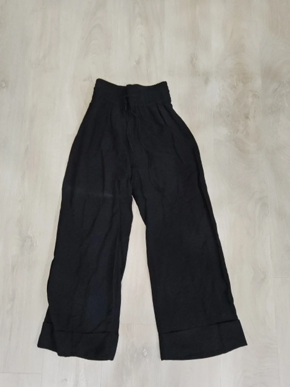 Black Wide-Leg Knit Pants - Women